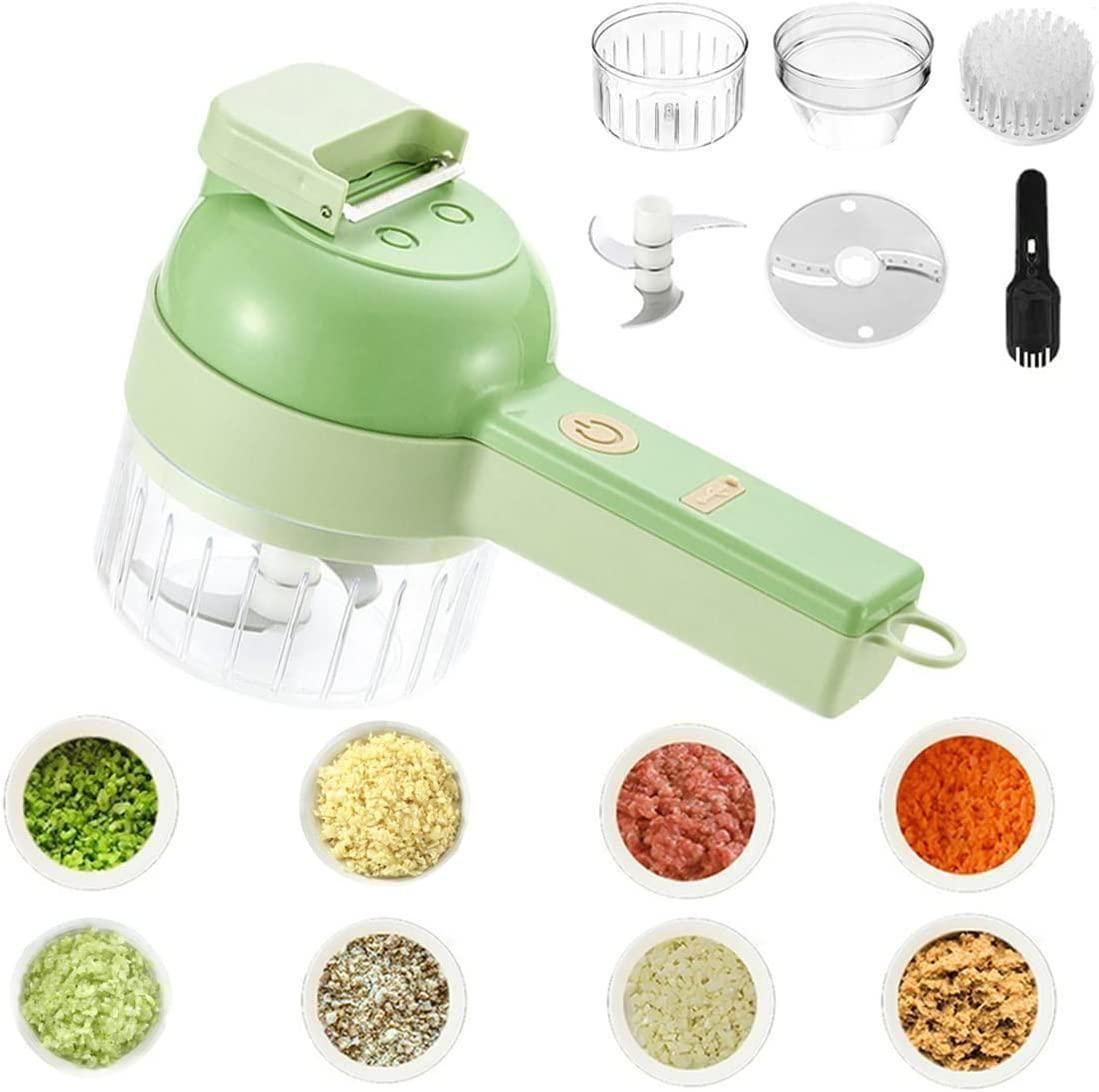 4-in-1 Portable Electric Vegetable Cutter | Wireless Food Chopper